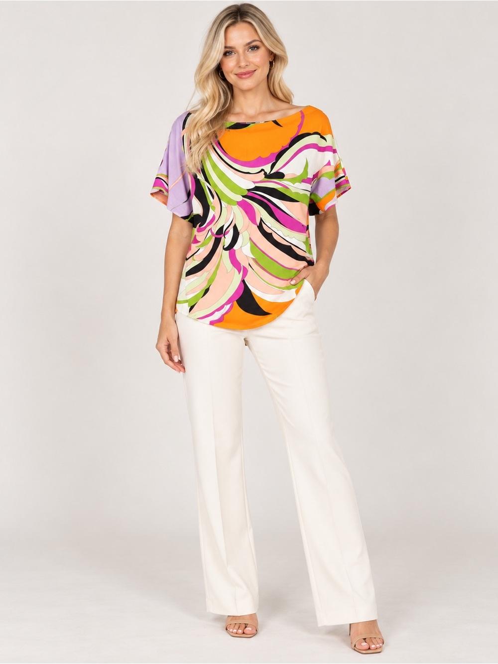 Emilio Pucci psychedelic abstract print top size medium